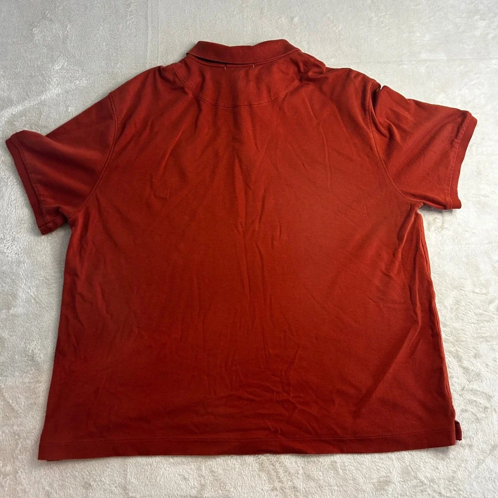 Banana Republic Luxury Touch Performance Polo Shirt Mens XXL Rust Orange Cotton